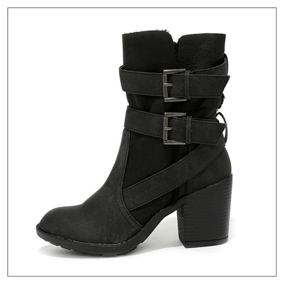 NEW Report Black Yurick Fold Down Vegan Booties - Picture 2 of 8
